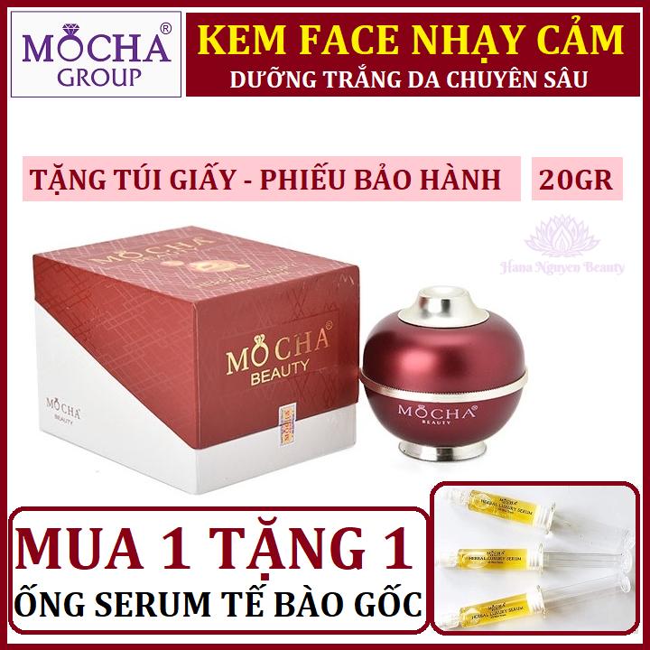 KEM DƯỠNG TRẮNG DA MẶT CHO DA NHẠY CẢM MOCHA - MUA 1 TẶNG 1 ỐNG SERUM TẾ BÀO GỐC MOCHA - Kem dưỡng da cho da nhạy cảm