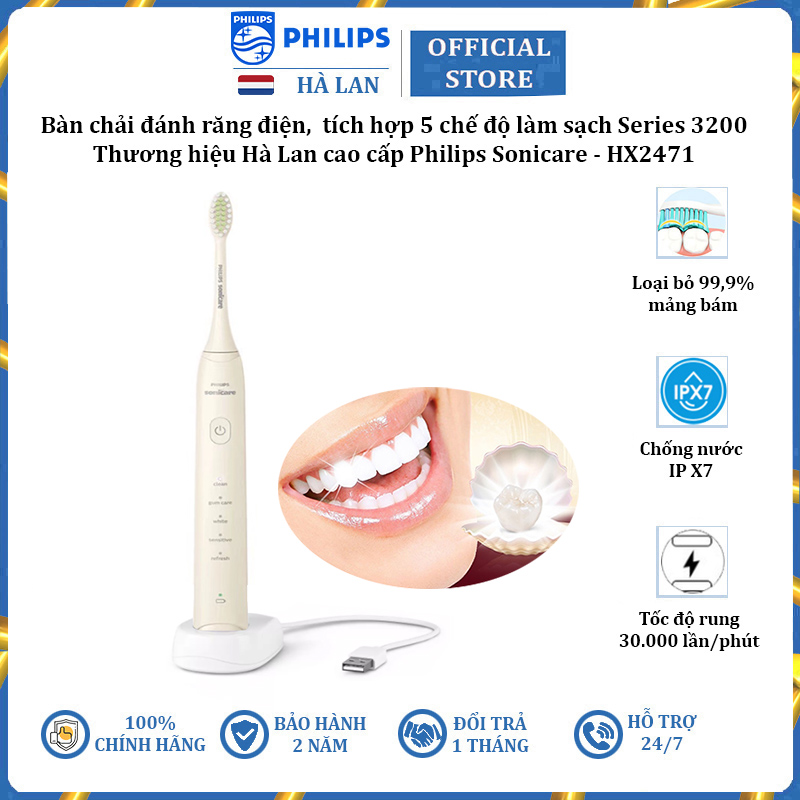 Sonicare hx2471 series 3200 five-modes integrated electric toothbrush