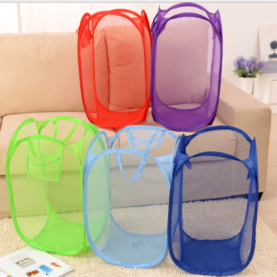Basket mesh receptacles clothing multi-purpose folding compact