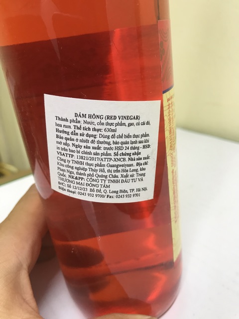 Giấm hồng - Dấm Hồng 650ml