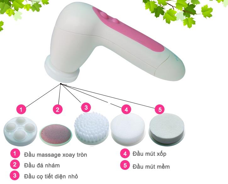 [HCM]Máy massage rửa mặt mini 5in1 BEAUTY CARE AE-8782