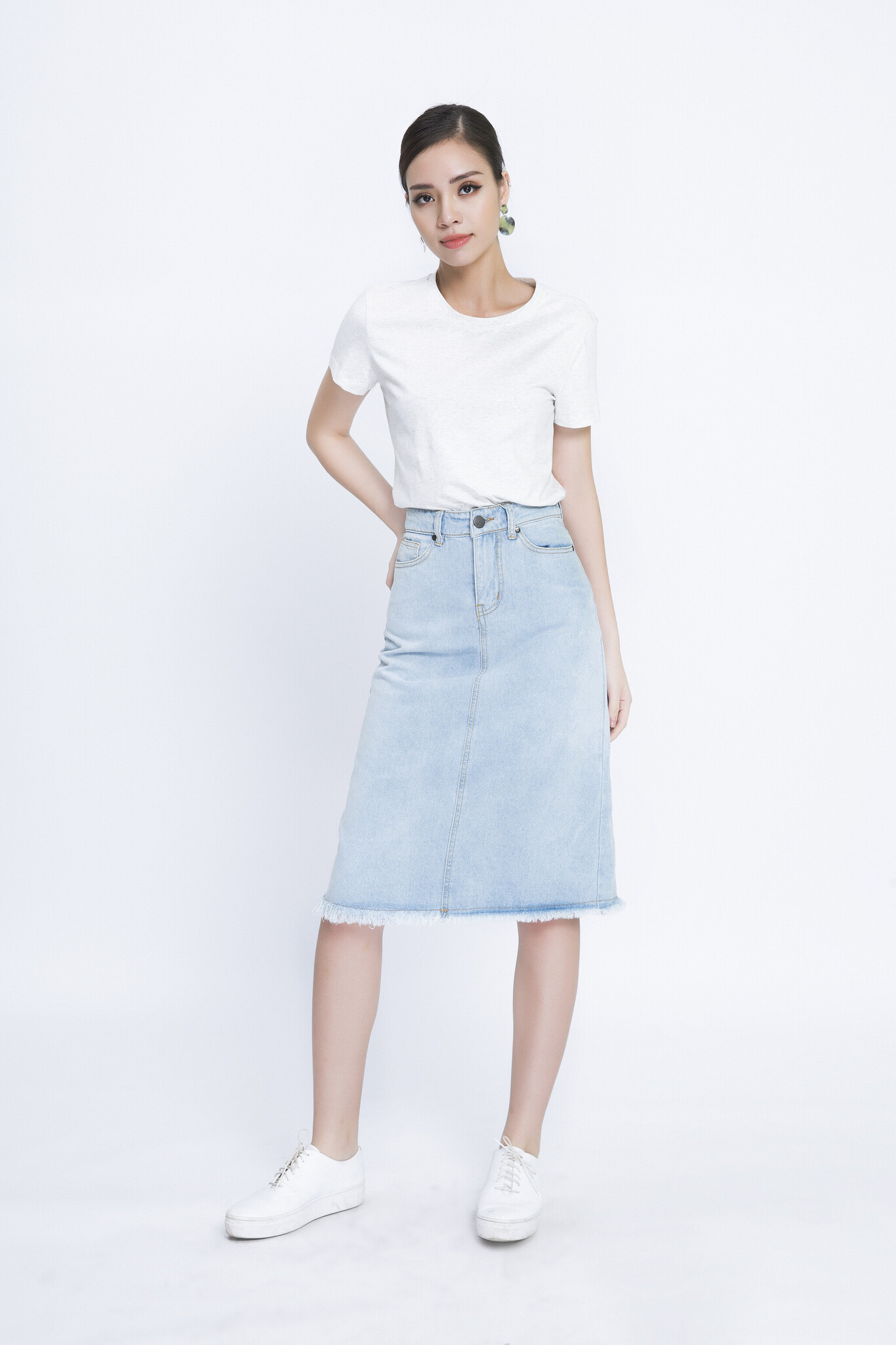 Áo thun cổ tròn ivy moda ms 57p0092