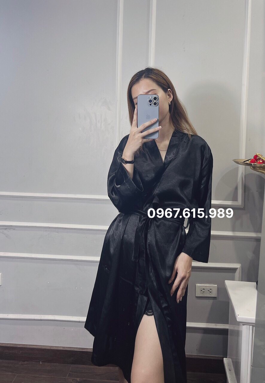 Áo choàng spa, salon tóc, áo choàng make up vải phi lụa cao cấp