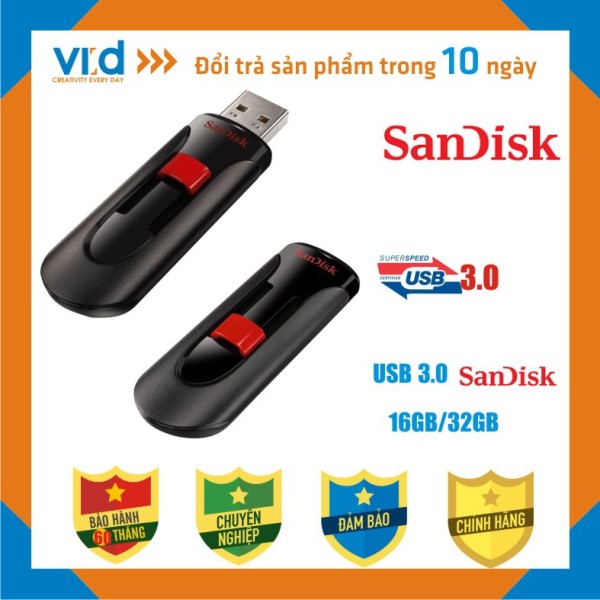 Bảng giá USB flash disk 3.0 32GB/ 16GB SANDISK - hàng bảo hành 5 năm Phong Vũ
