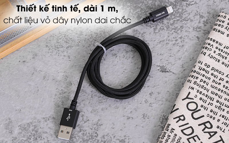 Cáp Lightning MFI 1m Mbest DS950-WB Đen ( Likenew )