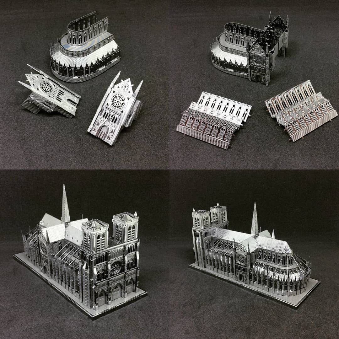 Mô Hình 3D Kim Loại Lắp Ráp Nhà Thờ Đức Bà Paris [Chưa Lắp]