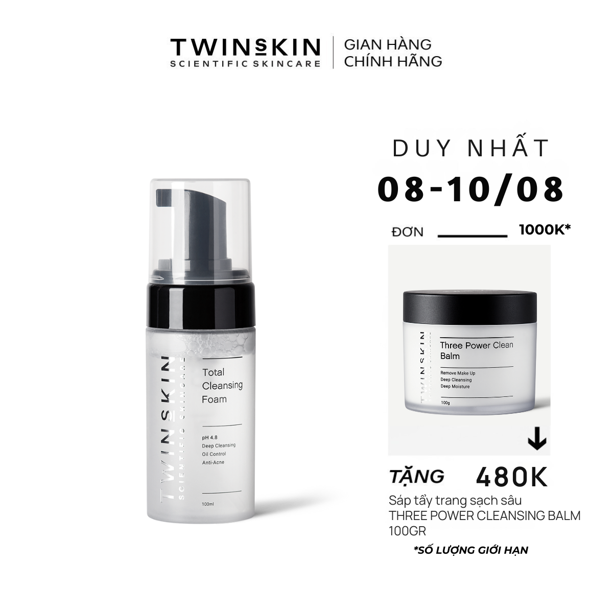[HCM]Sữa Rửa Mặt Tạo Bọt Kiểm Soát Dầu - Total Cleansing Foam