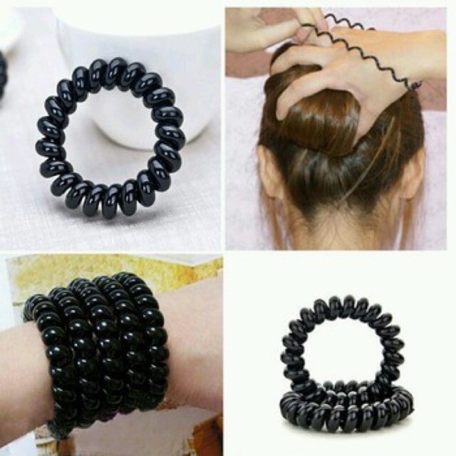 Cột tóc lò xo đen