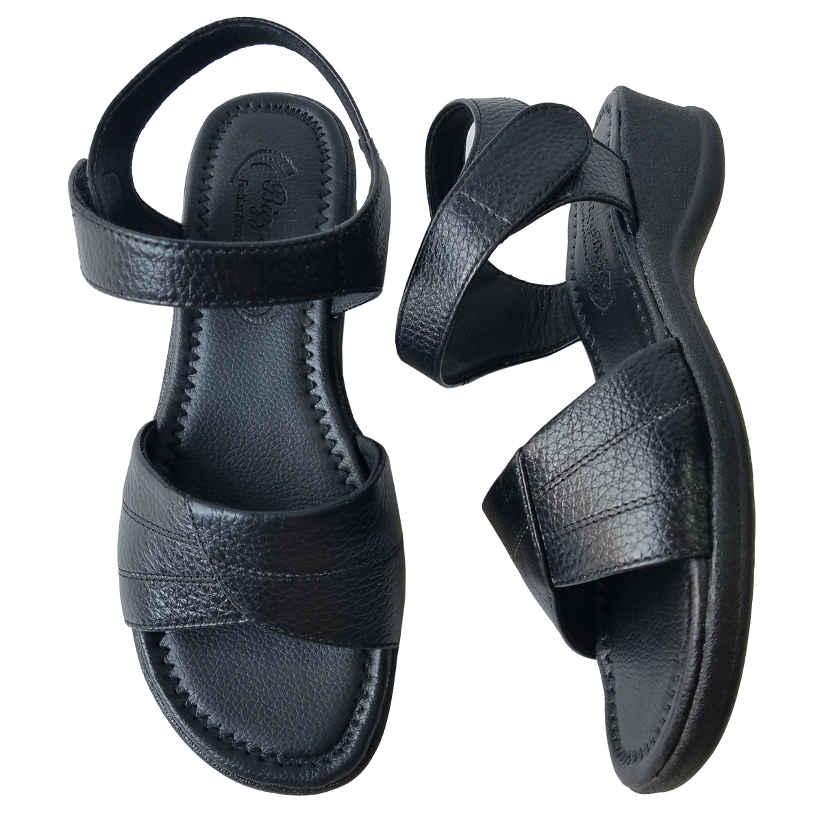 Giày Sandal Nữ Da Bò Thật BIGGBEN Cao 3 Phân SDNB69