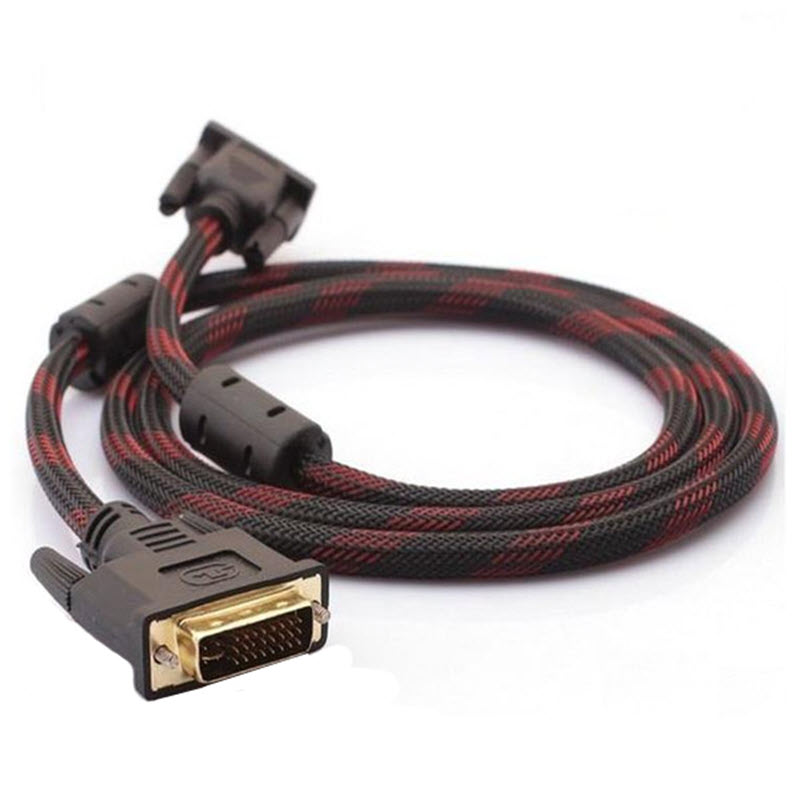 Dây cáp bọc lưới 2 đầu DVI (24+1) dài 1,5m chất lượng cao