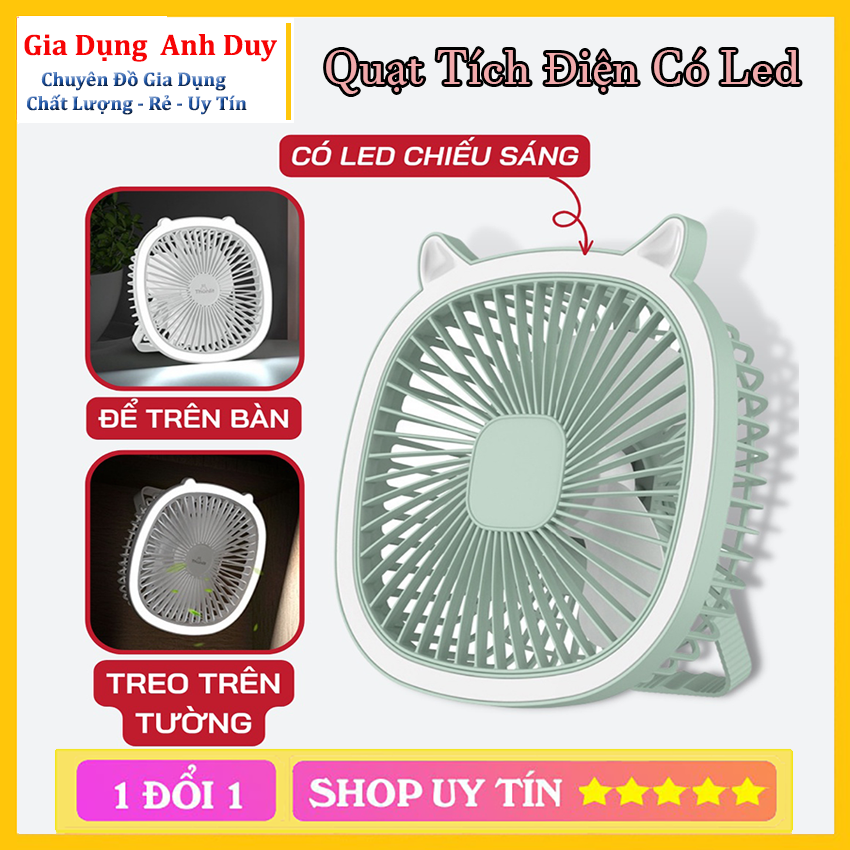 |mẫu mới| - quạt tích điện treo tường mini, quạt mini để bàn xoay 180 độ, 3 tốc độ gió, cổng usb