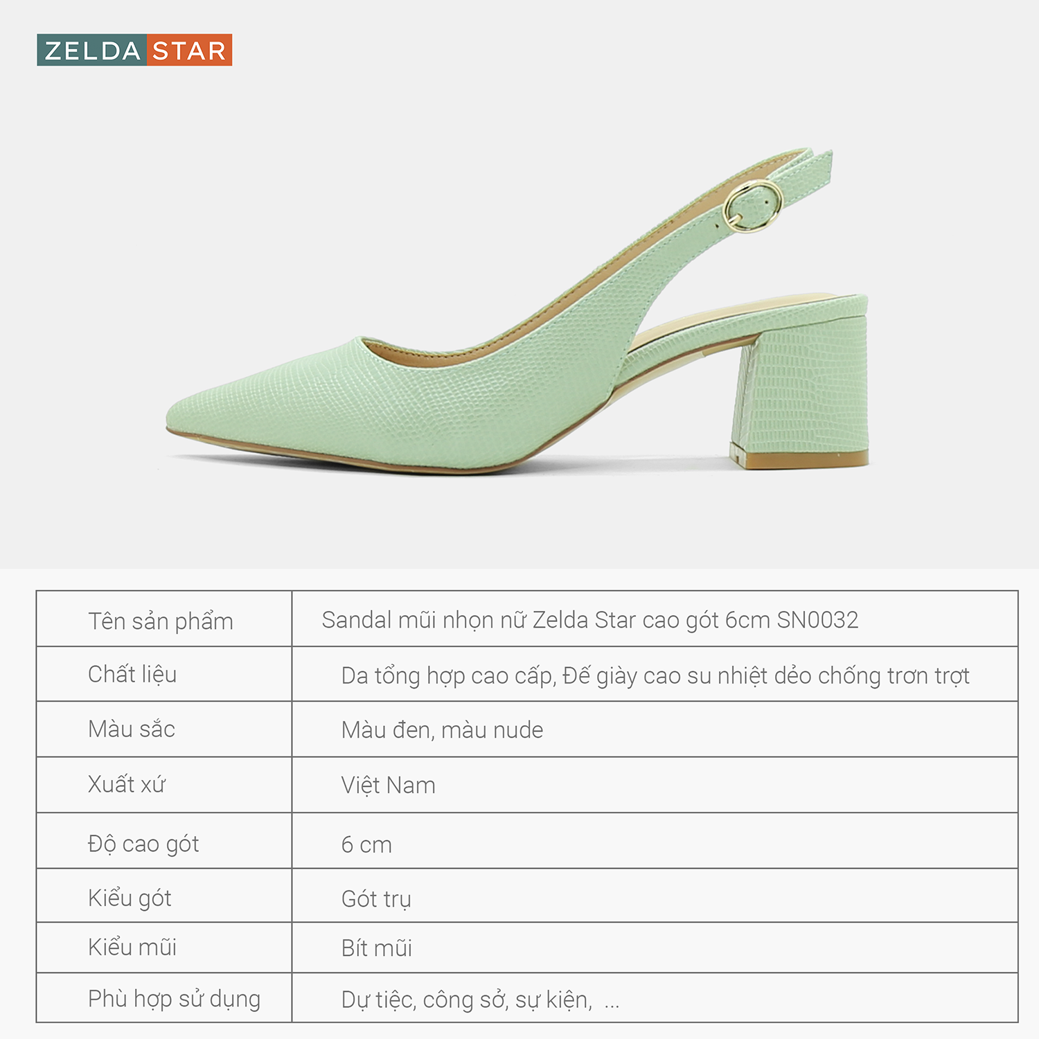 Sandal hở gót Slingback - SN0321220