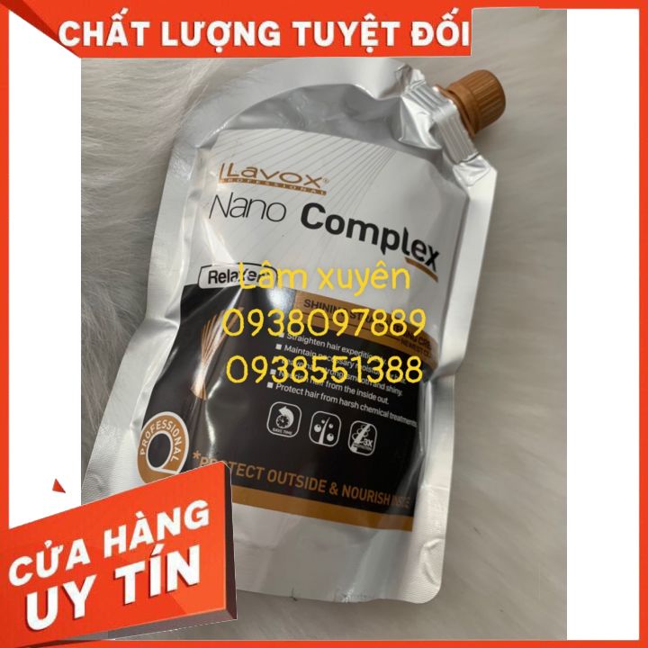 Kem duỗi, ép túi phủ bóng 1 lần không cần dập nhiệt lavox 500ml dạng túi nano complex dễ sử dụng 500ml, thích hợp mọi loại tóc