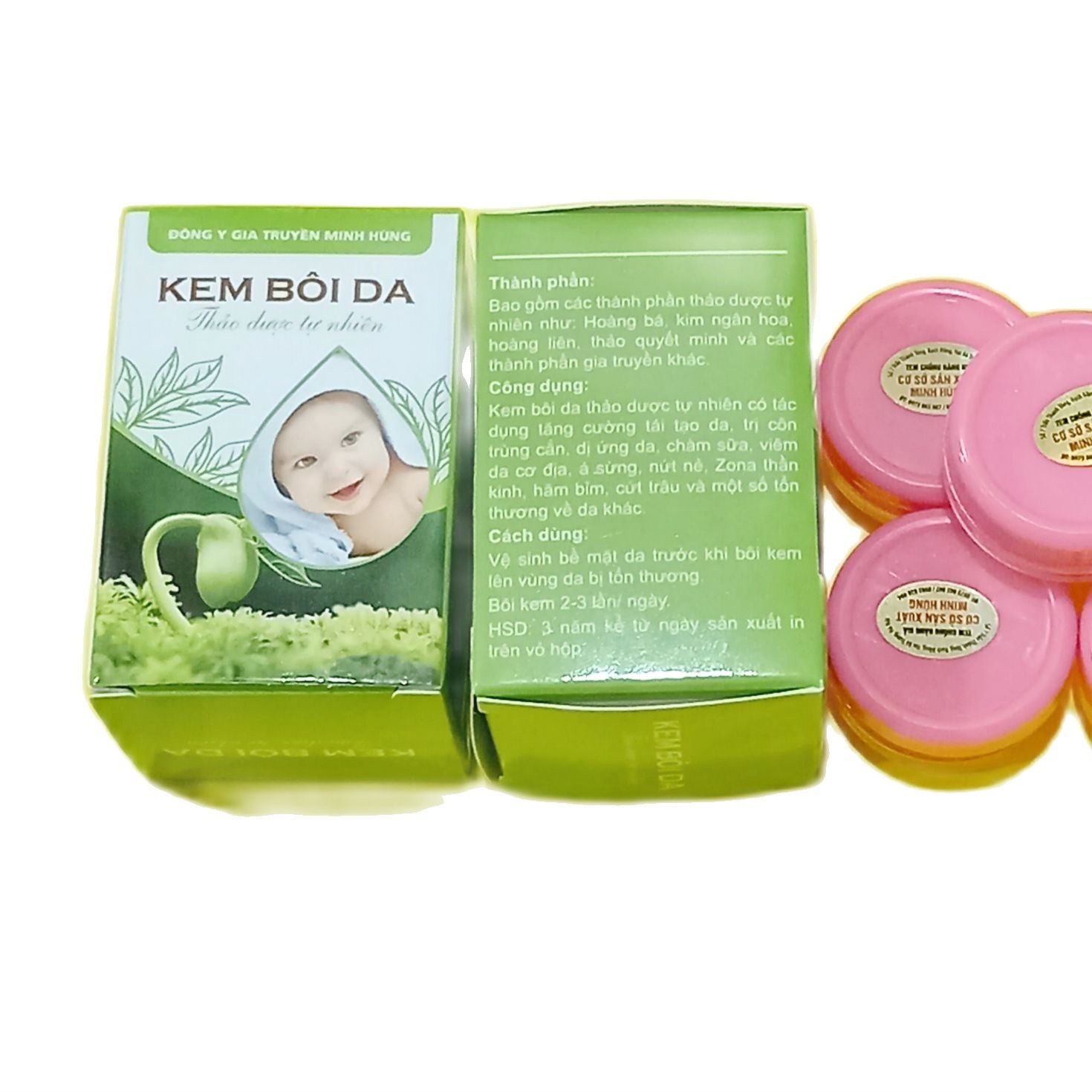 combo (5 lọ) kem bôi da thảo dược minh hùng