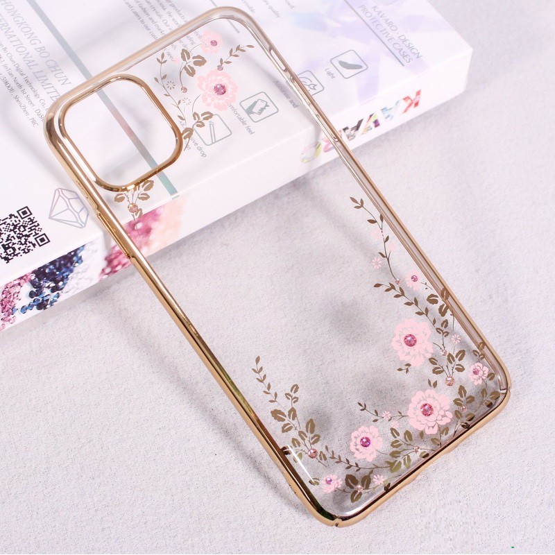 Ốp Lưng iPhone 11 Pro Max Hiệu Kavaro Đính Đá Hoa Văn Cao Cấp