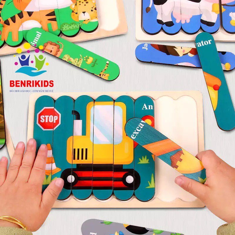 Benrikids wooden alphabet relief wooden alphabet toy wooden clock baby building blocks wooden alphabet toy