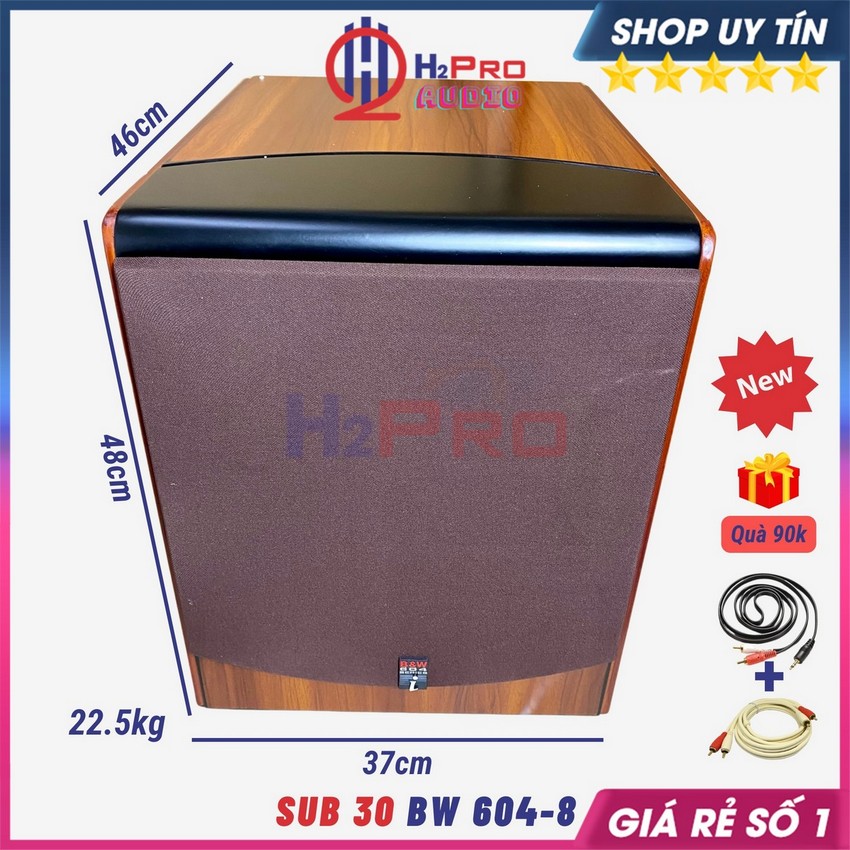 Loa Sub Điện Bass 30 BW 604-8 350W - Tặng Dây AV, Loa Trầm Bass 30 Sub Mặt Cao Cấp - H2Pro Audio
