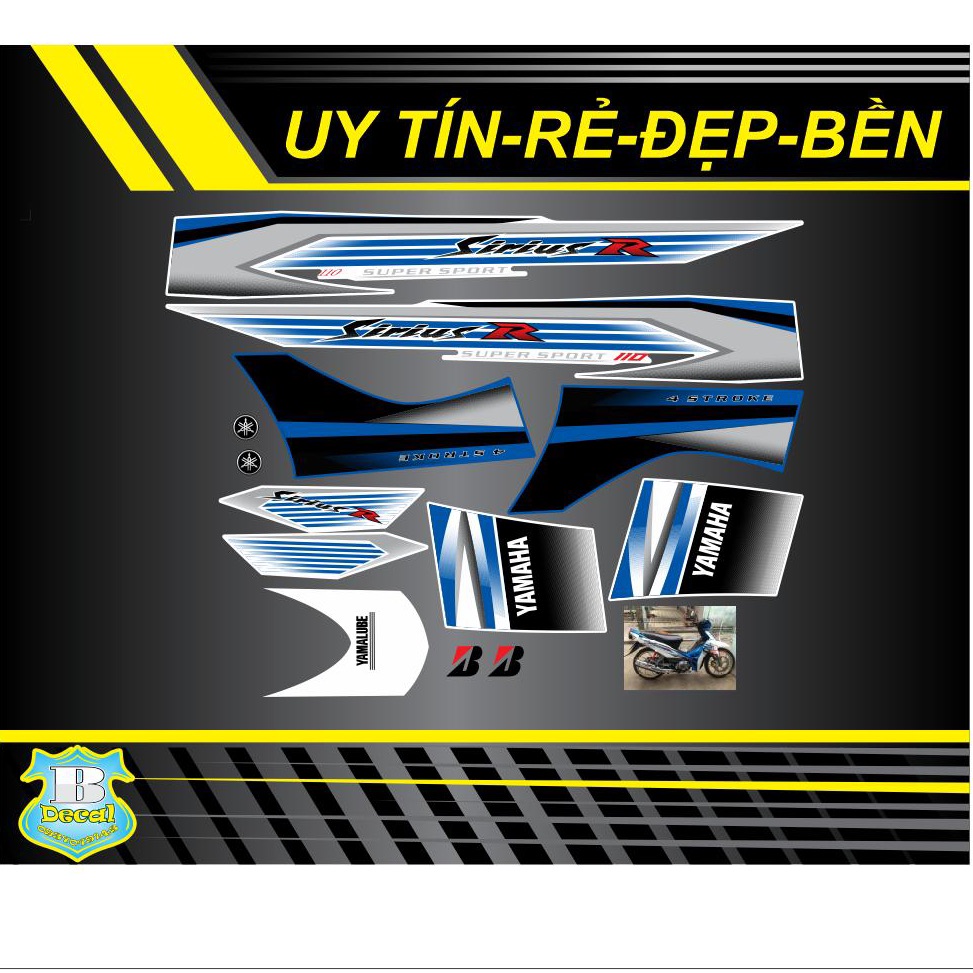 Tem rời Sirius R trắng yếm xanh