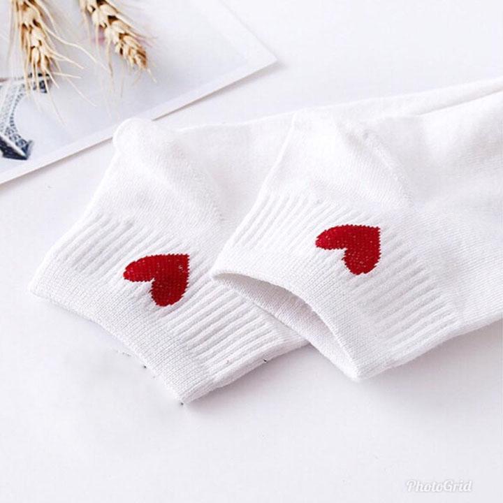 combo 5 đôi tất Cổ Tim ngắn cổ dễ thương