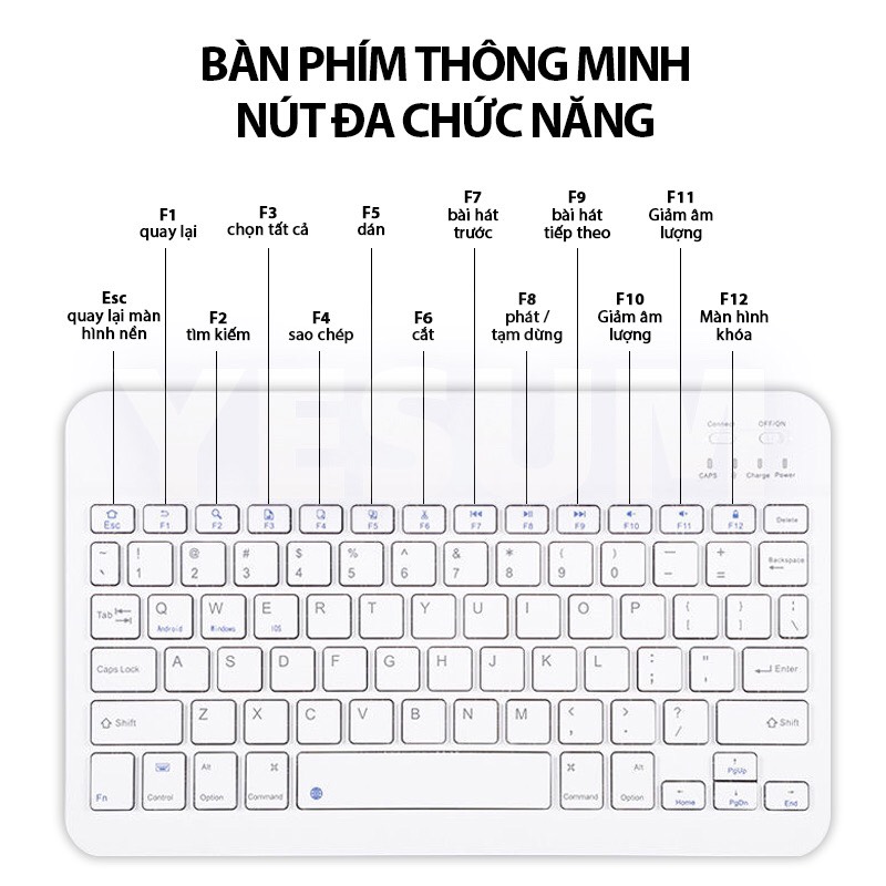 Bàn phím bluetooth và chuột cho điện thoại máy tính Windows/MAC/Android/iOS/điện/iPad/máy tính bảng không tiếng ồn pin sạc