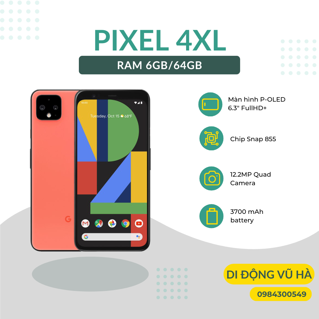 Điện thoại Google Pixel 4 XL Quốc tế 2sim Ram 6/64 Snap 855