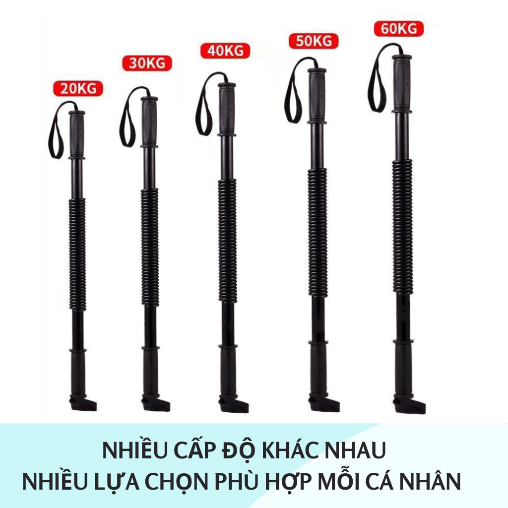 Lò xo tập cơ tay, thanh lò xo Titan kháng lực 20kg 30kg 50kg 60kg tập cơ tay, cơ bụng đa năng tại nhà hiệu quả