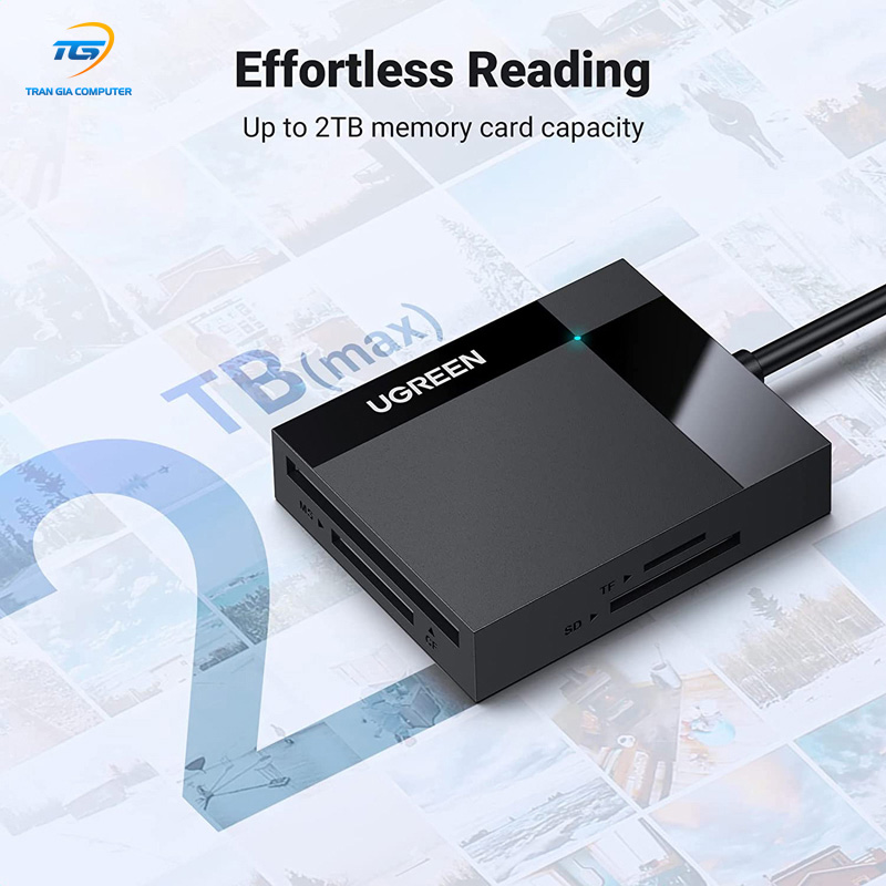 Đầu đọc thẻ USB 3.0 đa năng CF, SD, TF, MS dài 0.5M Ugreen 30333