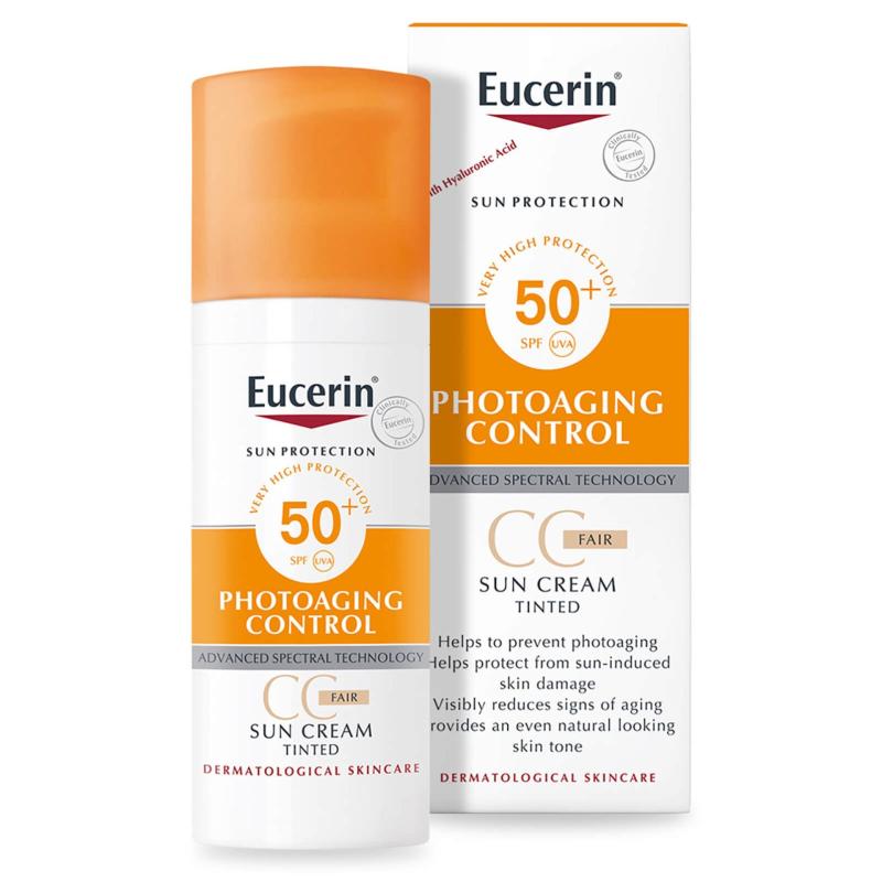 Kem chống nắng SPF 50+ trang điểm có màu phấn Eucerin Sun Creme Tinted SPF 50+ 50ml