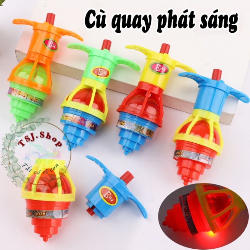 Con quay có đèn phát sáng cù quay cho bé