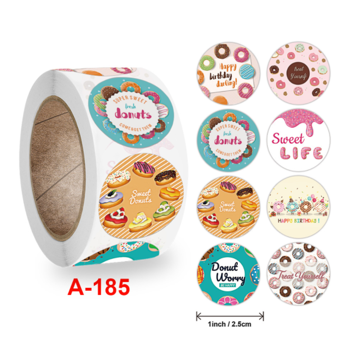 Sticker happy brithday - cuộn 500 tem dán sticker nhãn dán sinh nhật vui vẻ -nhãn dán sổ, thiệp, gói quà, hộp bánh