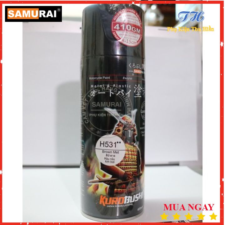 [HCM]Sơn Xịt Samurai Màu Nâu Kim Loại - Mã H531