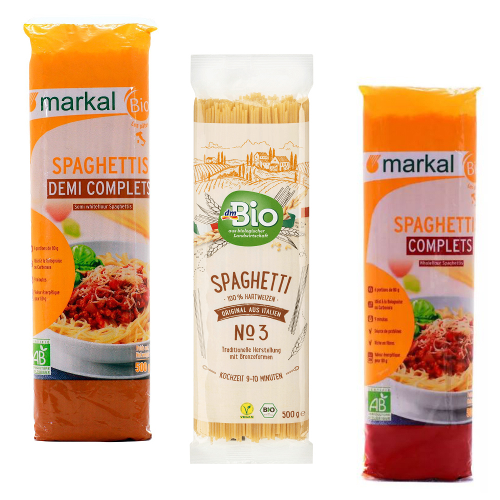 Mì Spaghetti bán Lứt/Lứt hữu cơ Markal/DMbio 500G