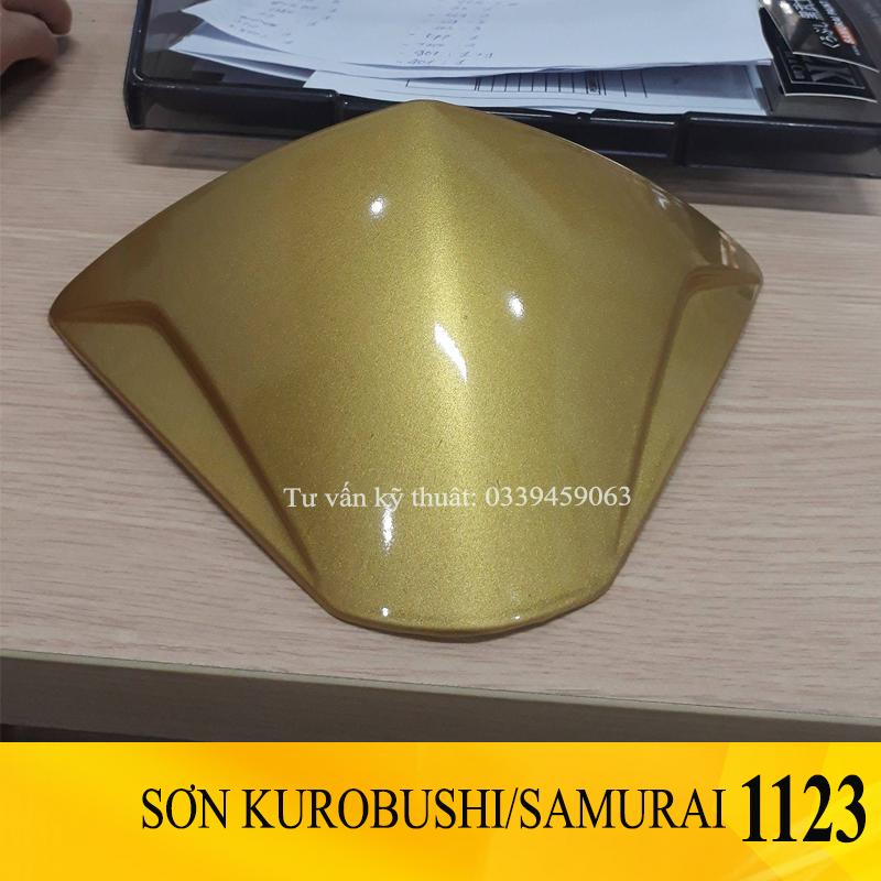 Sơn samurai xanh ánh kim - Combo màu vàng 1123 sơn xịt samurai