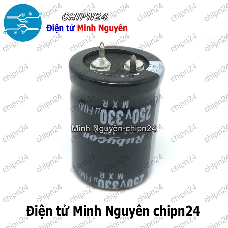 [1 con] (J11) Tụ hóa 330uF 250V Đen Rubycon (22x30mm) - HH006151