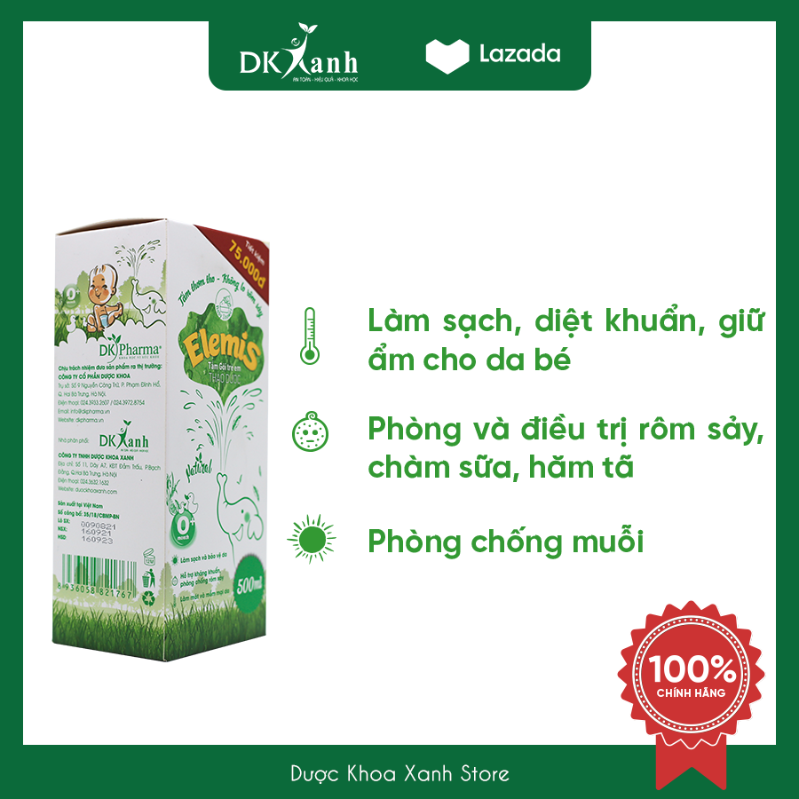 Combo 2 nước tắm bé Elemis 500ml