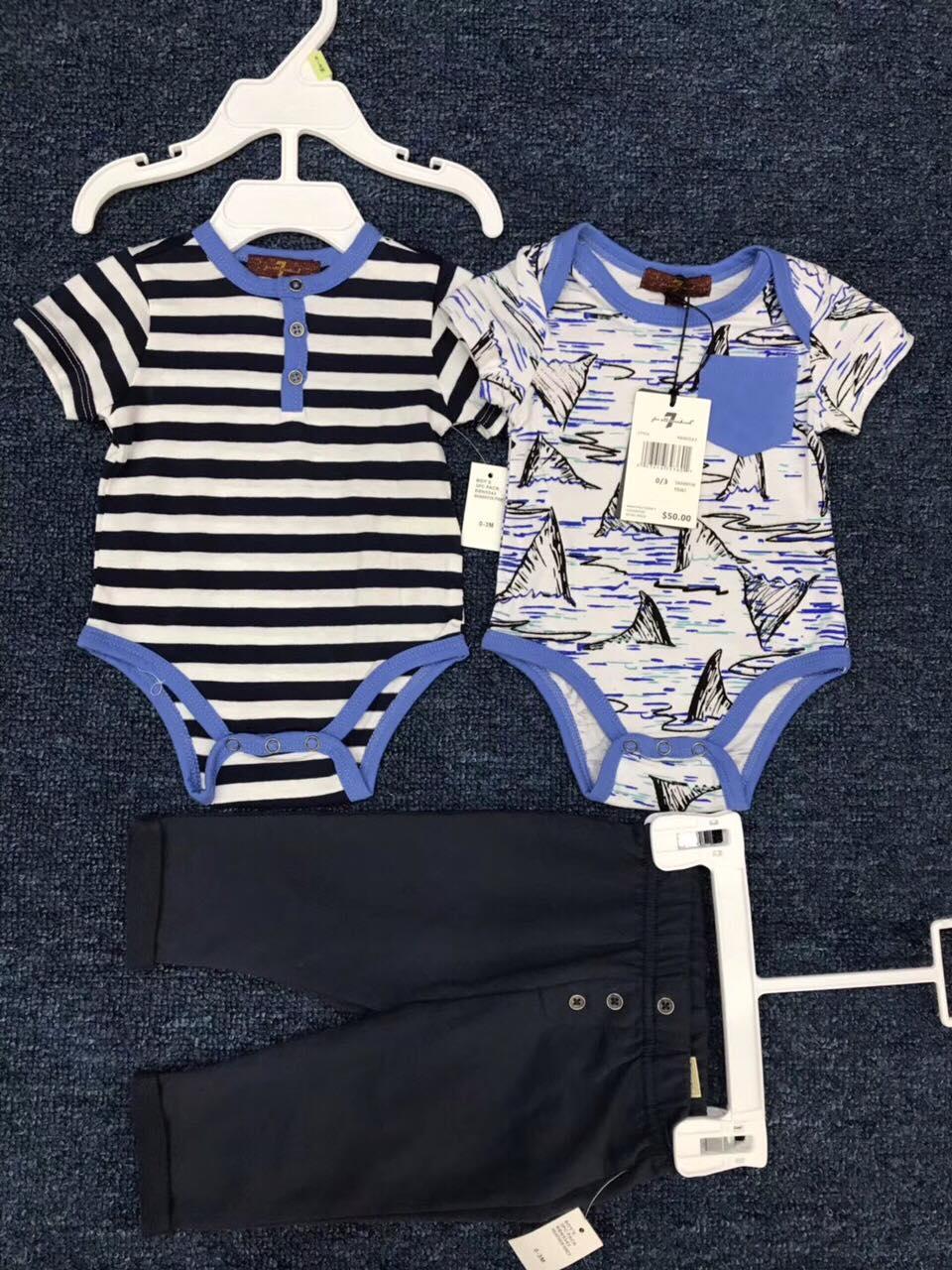 Combo 2 Bodysuit + Quần nguyên móc cho BÉ TRAI 3-9M (giao ngẫu nhiên)