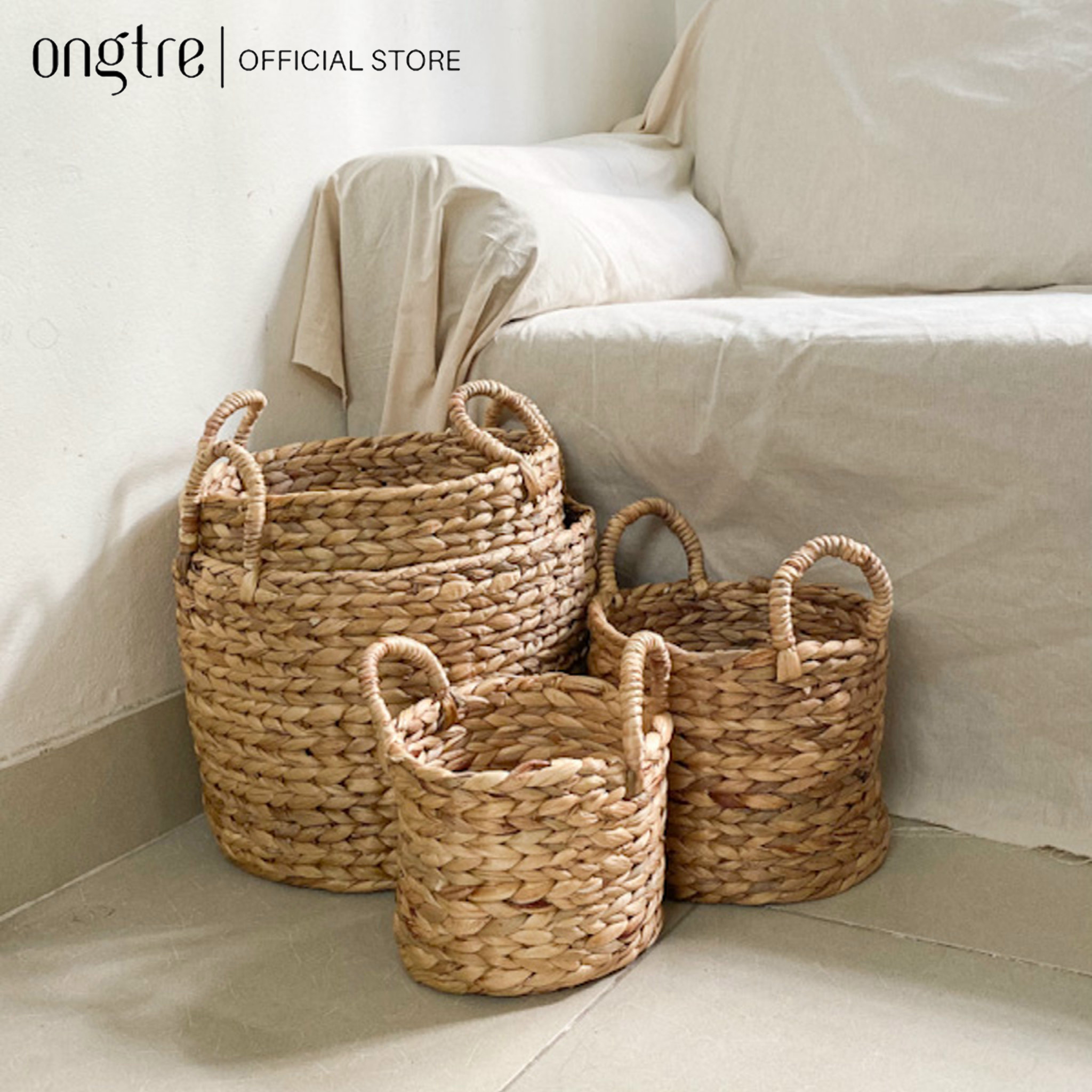 Giỏ lục bình tròn có tay cầm đủ size  ongtre® (Vietnam)
