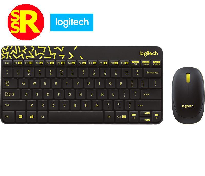 [HCM]Bàn phím không dây và chuột không dây thương hiệu LOGITECH MK240 NANO màu Đen Vàng