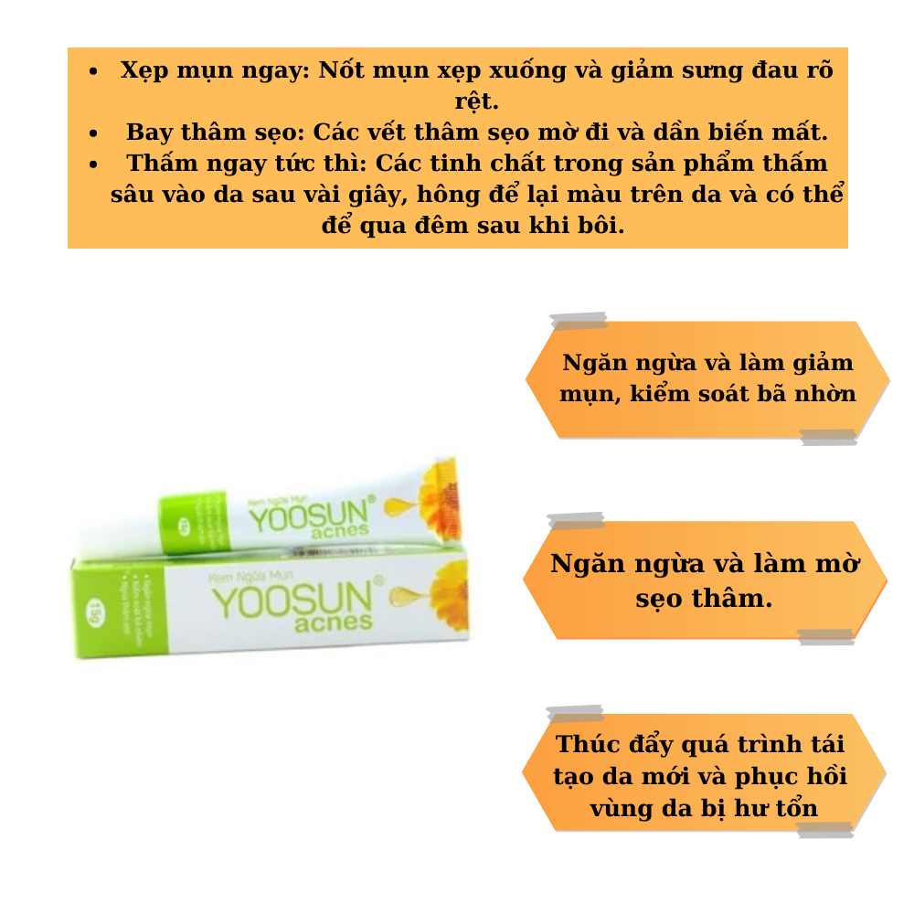 [HCM]kem mụn  Yoosun Acnes tuýp 15g