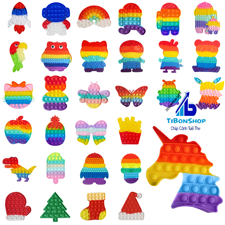 POP IT RAINBOW đồ chơi bấm bong bóng giảm căng thẳng SS2