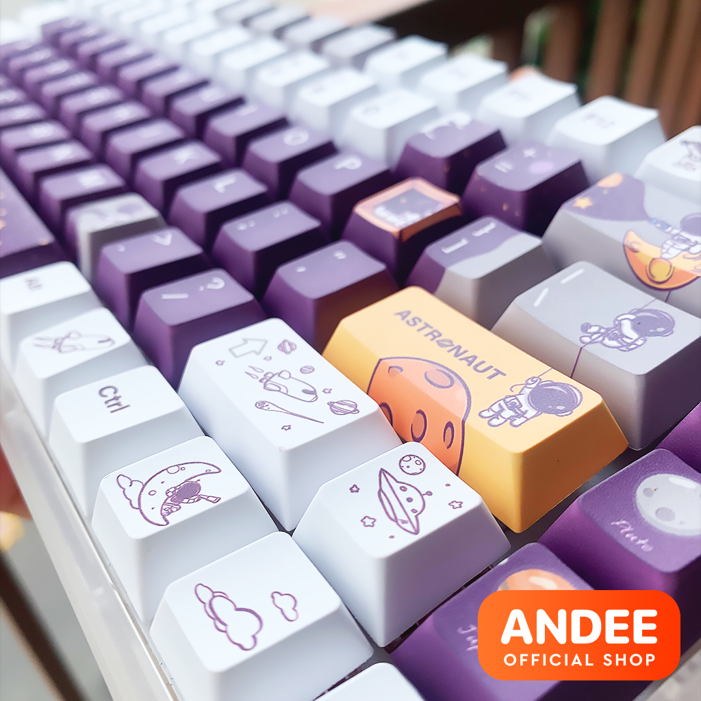 Keycap nút bàn phím Astronaut v2 dyesub PBT màu đẹp 138 nút dành cho bàn phím cơ
