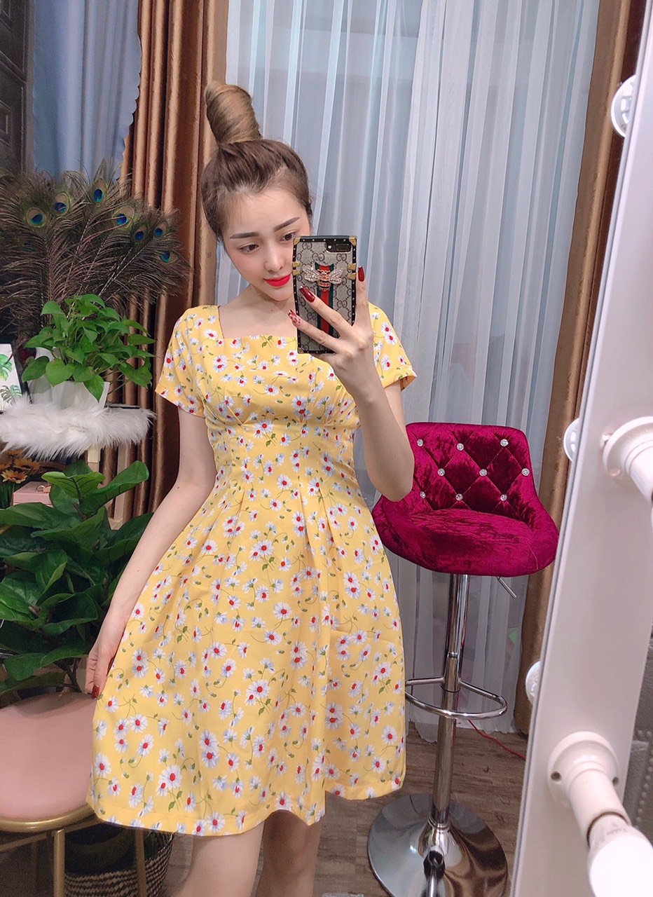 [HCM]ĐẦM LỤA HOA CÚC NHÍ DỄ THƯƠNG (ẢNH THẬT) CÓ SIZE 40-65KG - MT18