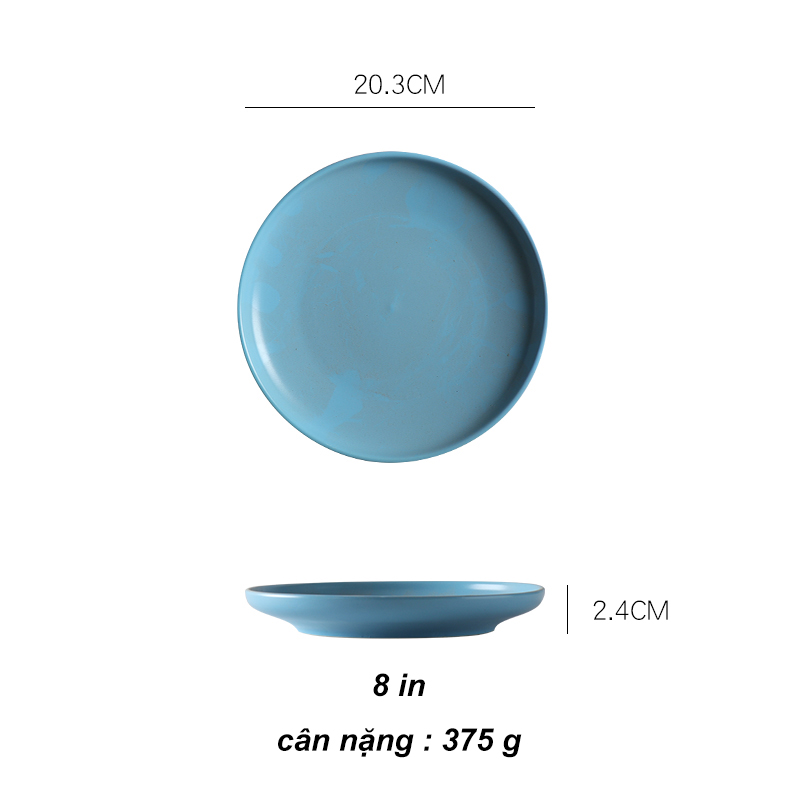 Dĩa sứ , dĩa đựng thức ăn decor trang trí bằng sứ nhiều màu họa tiết sang trọng - gốm sứ sh