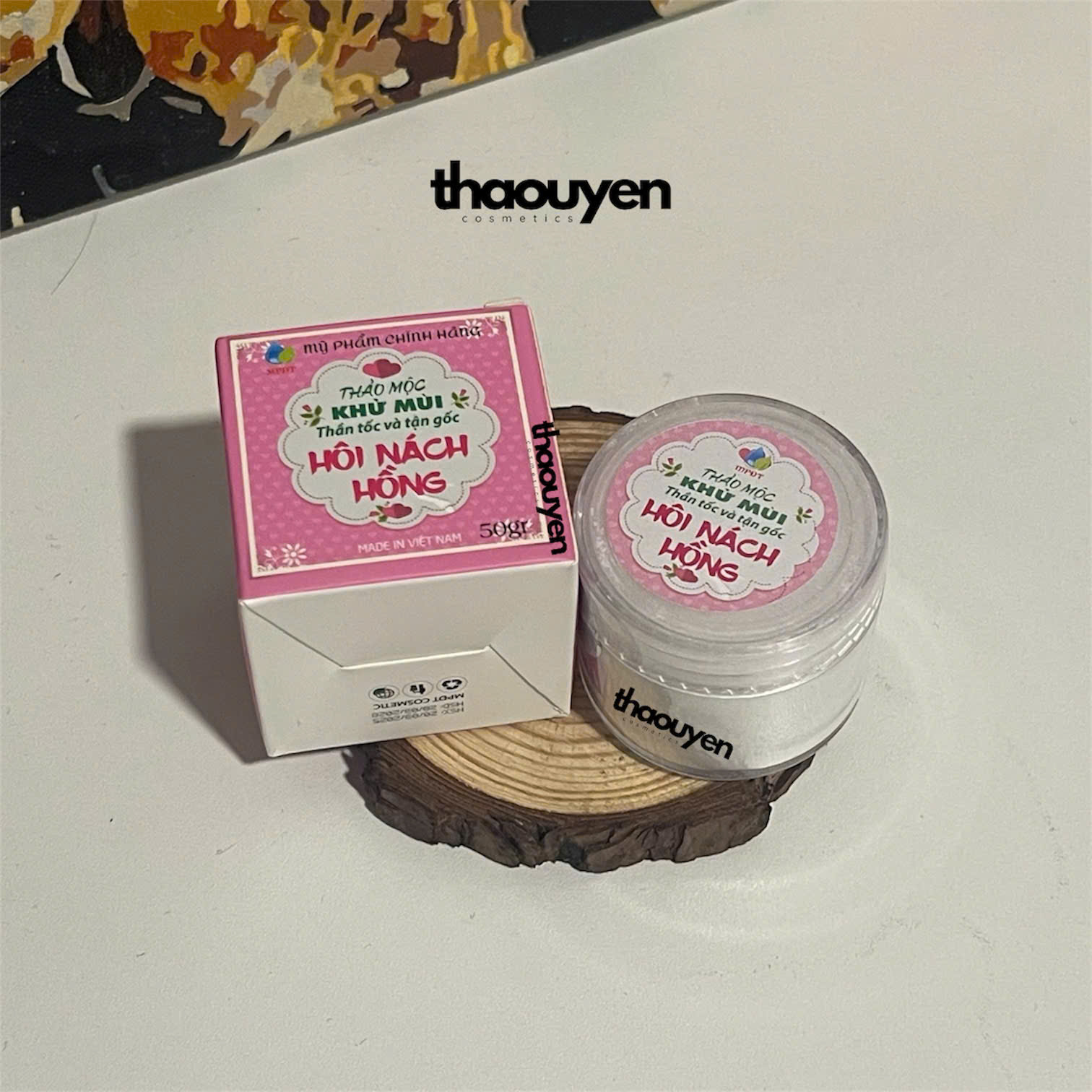 Bột Thảo Mộc Khử Mùi Hôi Nách Hồng MPĐT Ngân Bình 50g