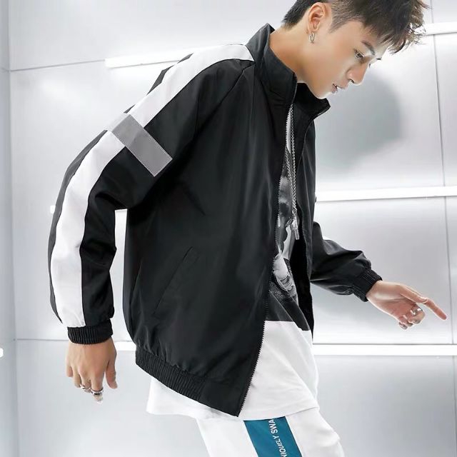 [HCM]ÁO KHOÁC DÙ NHẤN HAI MÀU PHỐI SỌC PHÁT SÁNG DẠ QUANG TP