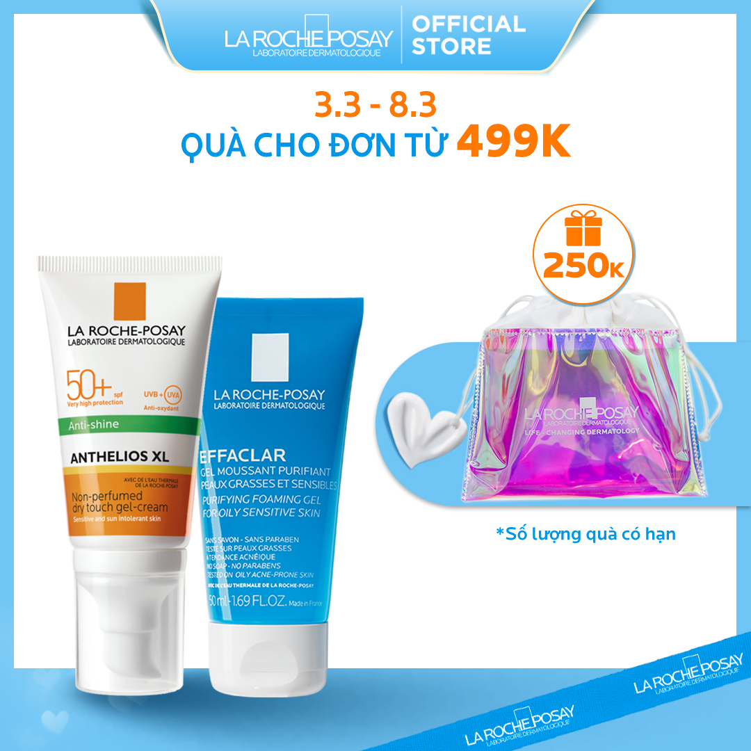Hình ảnh Bộ Kem chống nắng cho da dầu La Roche-Posay Anthelios Dry Touch 50ml và Gel rửa mặt 50ml