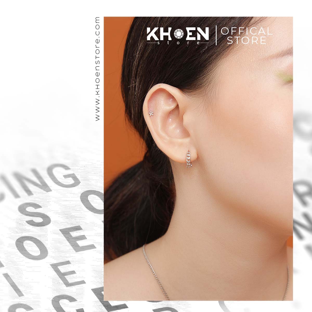 (1 Chiếc) Khuyên Tròn xích - Bạc 925 - Khoen Store