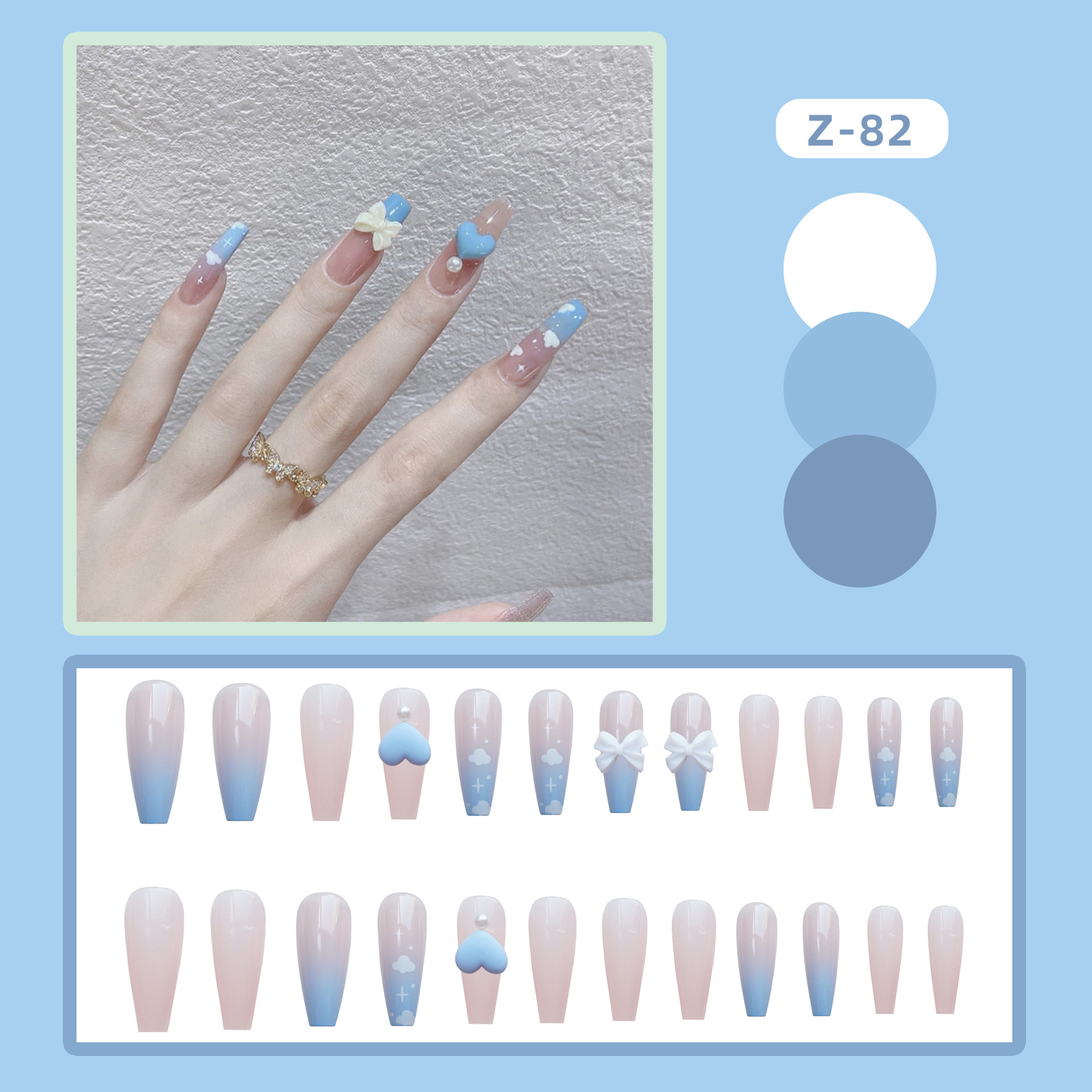 Màu nail xanh cổ điển classic blue đang được lăng xê rần rần: 