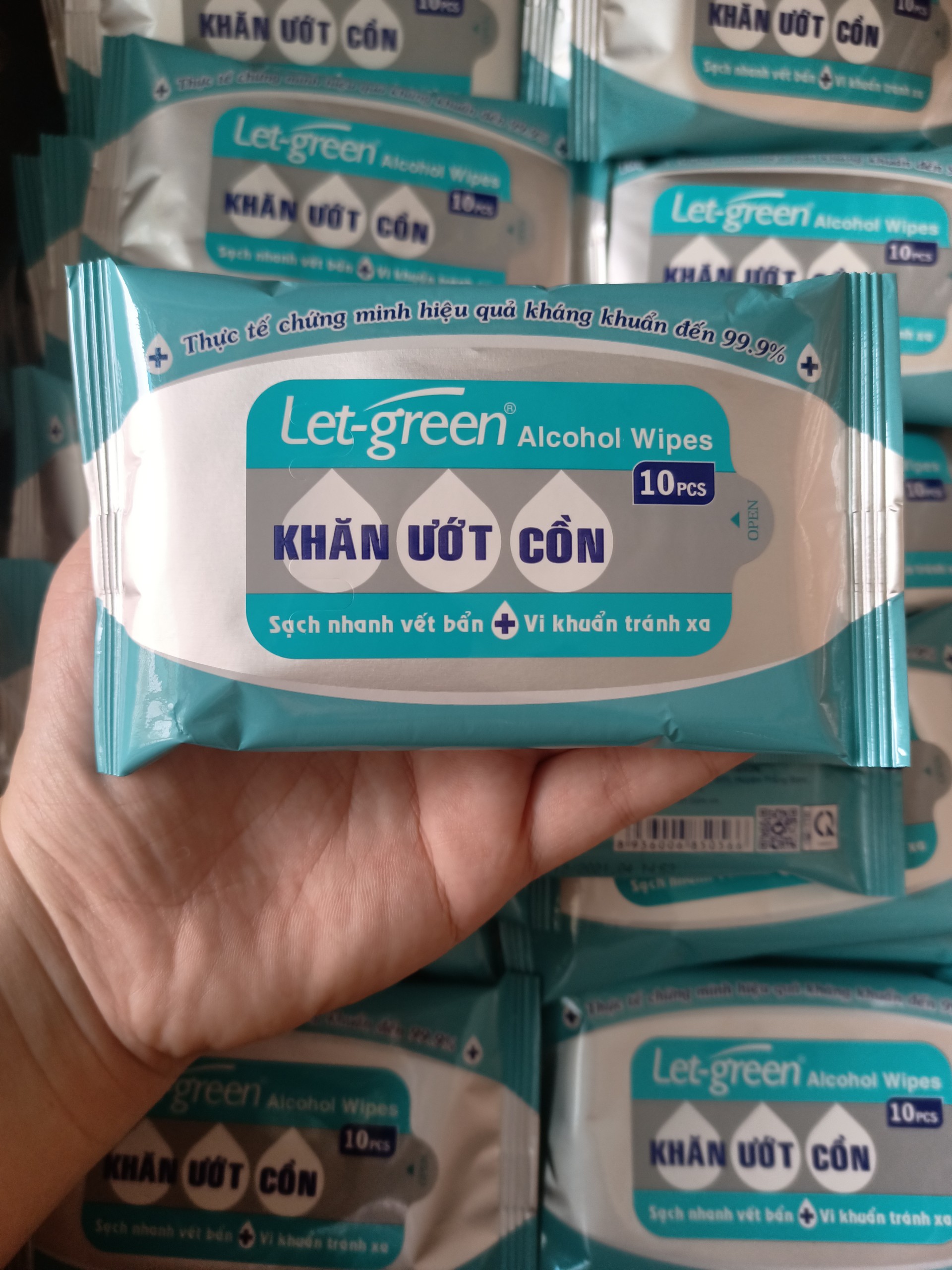 Khăn ướt cồn Let-Green 10 miếng/gói
