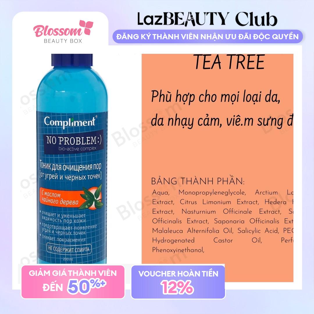TONER nước hoa hồng cho da dầu mụn COMPLIMENT NO PROBLEM 200ML